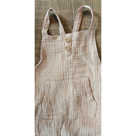 NEW Grayson Collective Baby Overall 18 Mos One Piece Taupe Soft Cotton Jumpsuit - Picture 2 of 7